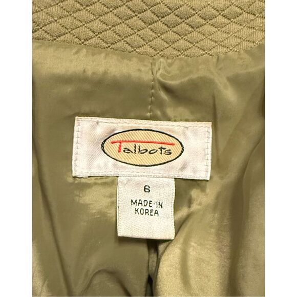 Talbots Full Zip Olive Green Jacket Sz. 6 Quilted Lined - Picture 8 of 9